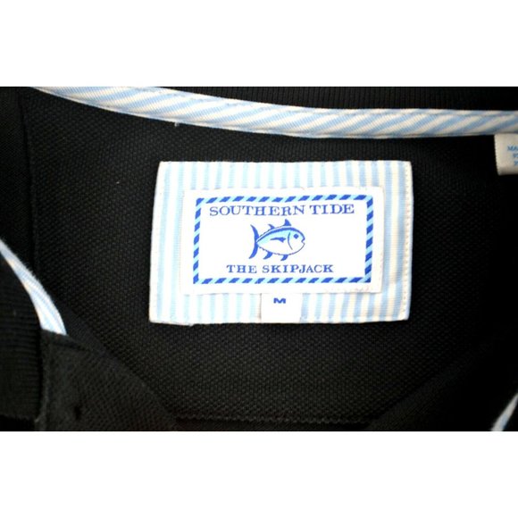 SOUTHERN‎ TIDE Men's The Skipjack Short Sleeve Polo Shirt SIZE MEDIUM Black - Picture 6 of 6